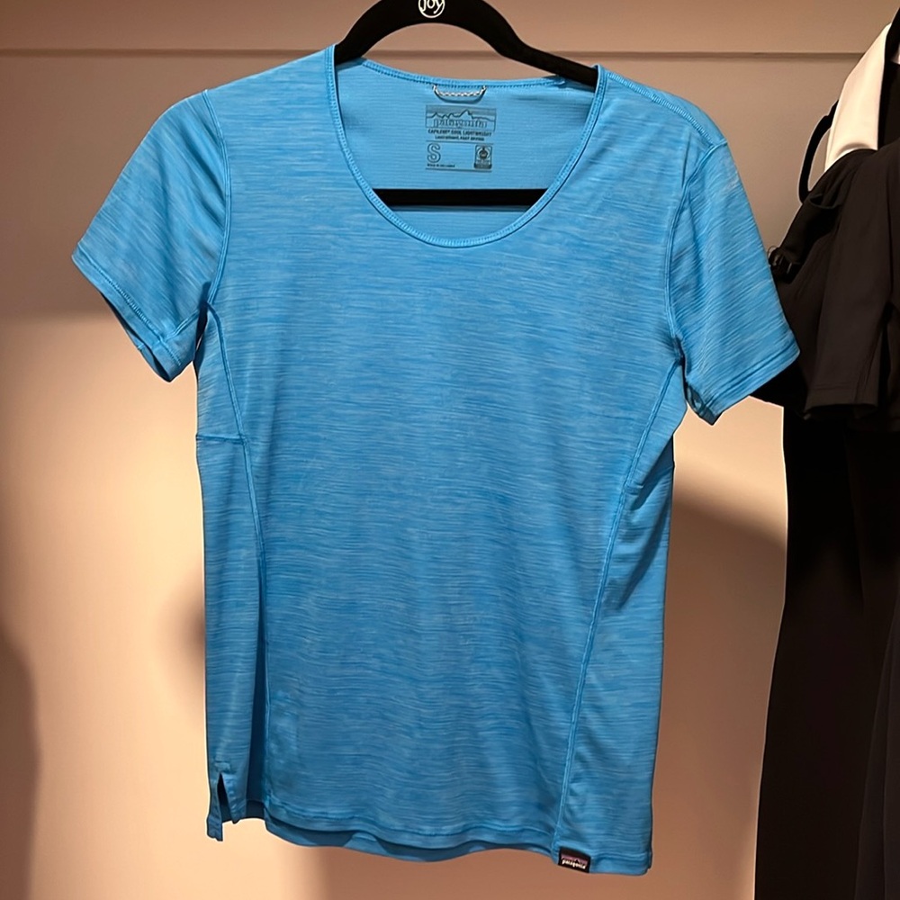 Blue Patagonia Capilene Cool Lightweight Tee